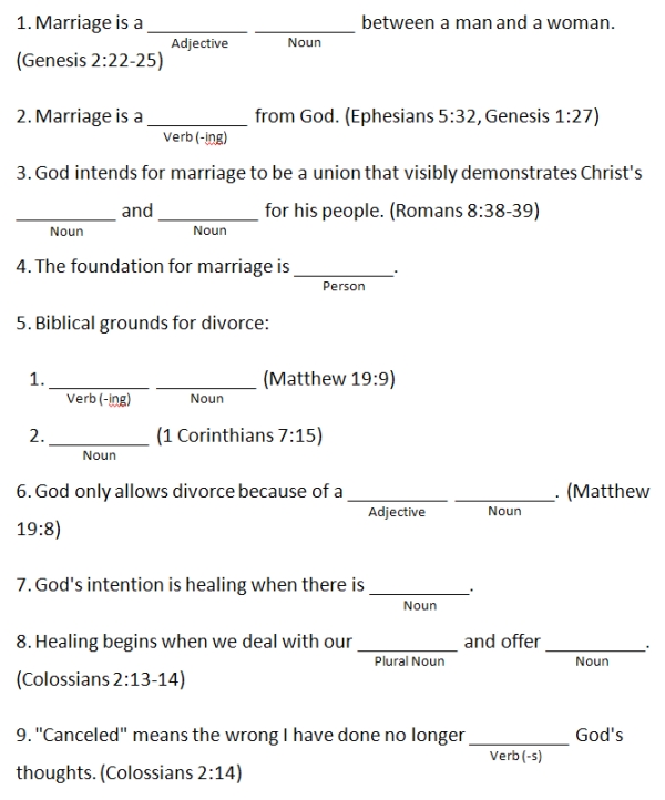 Sermon Outline Mad Lib